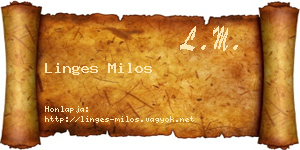Linges Milos névjegykártya